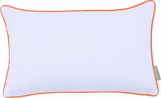 Gardenista White Rectangular Pillow with Orange Piping and Stain Repellent Cover