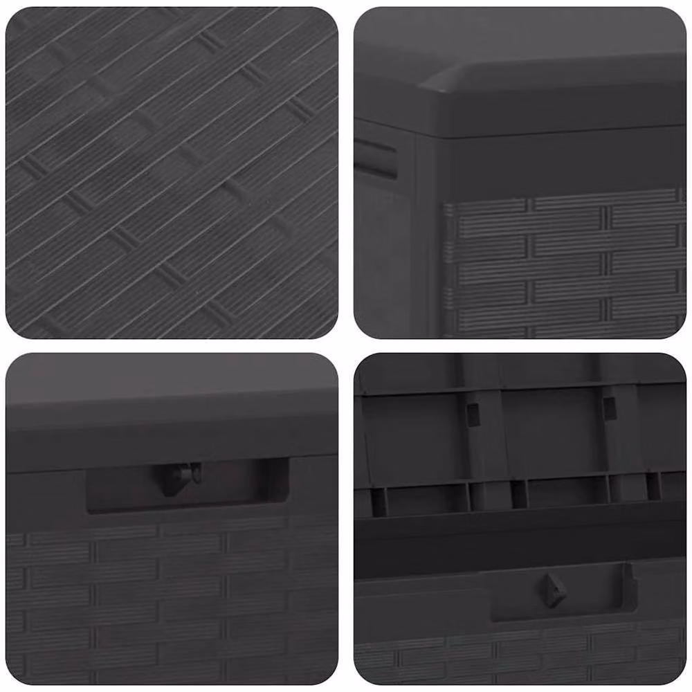 Berkfield Home Garden Storage Box in Anthracite and Black, W/D/H: 114 x 47 x 60 cm – 5