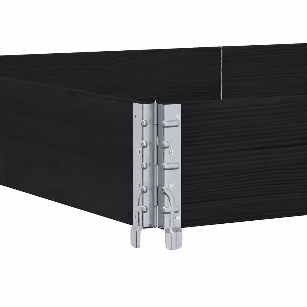 Berkfield Home Garden Black Wooden Raised Bed Planter with Galvanised Steel W/D/H: 150 x 100 x 100 cm – 3
