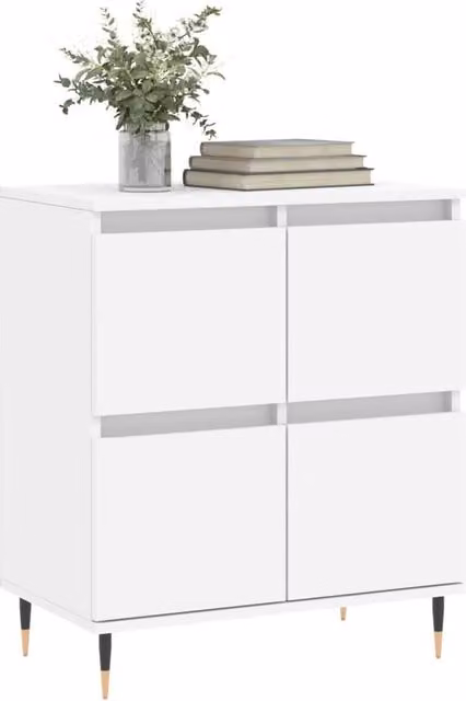 Berkfield Home White Matt Sideboard in Engineered Wood, W/D/H: 60 x 35 x 70 cm