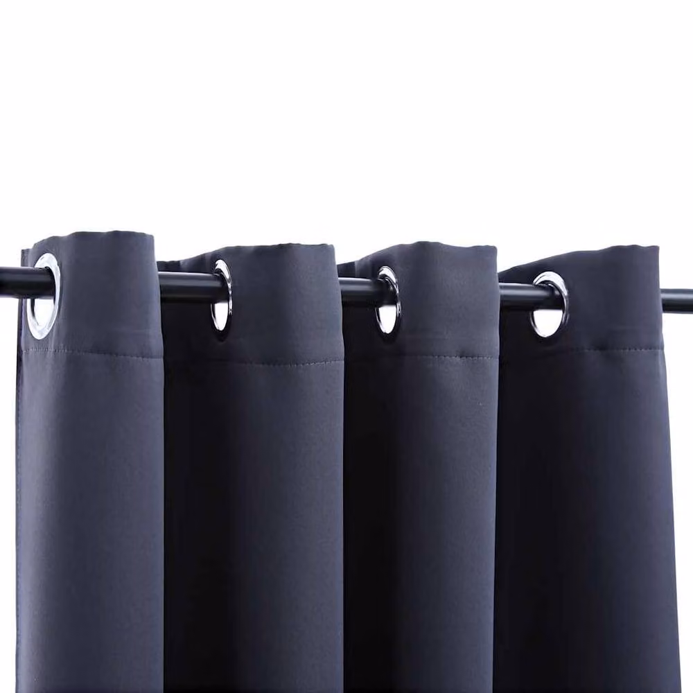 Berkfield Home Blackout Curtains with Eyelets, 2 Pack, Anthracite Grey, W: 140 cm, H: 245 cm – 3