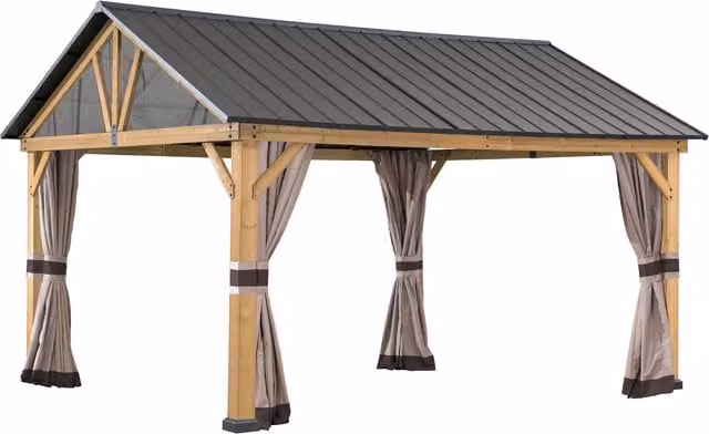 Sunjoy Universal Netting Set for Wood-Framed Gazebos in Beige