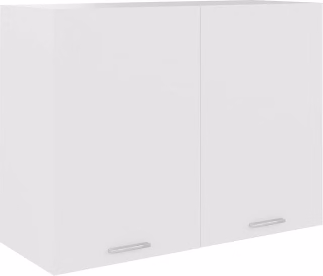 Berkfield Home White Wall Mounted Kitchen Cabinet with Hinged Doors and Internal Shelves W/D/H: 80 x 31 x 60 cm