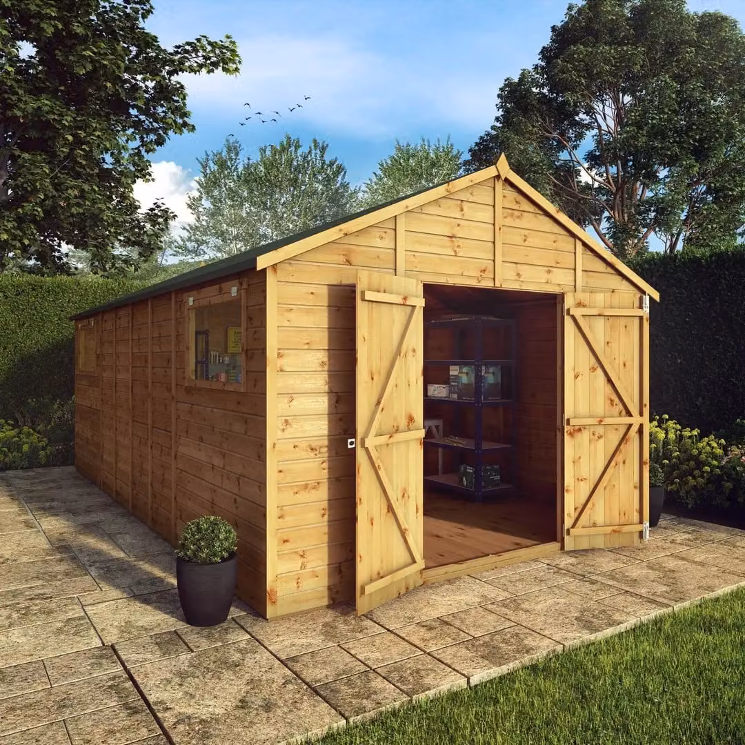 Mercia Premium Shiplap Apex Workshop with Window in Brown, W: 322.7 cm, D: 546.6 cm, H: 252.4 cm – 4