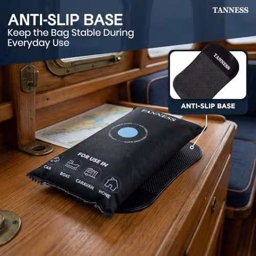 Tanness Reusable Car Dehumidifier Bag with Moisture Indicator, Black, 4 Pack x 400g – 5