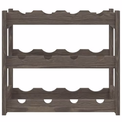 vidaXL Grey Solid Pine Wood Wine Rack for 12 Bottles – 5
