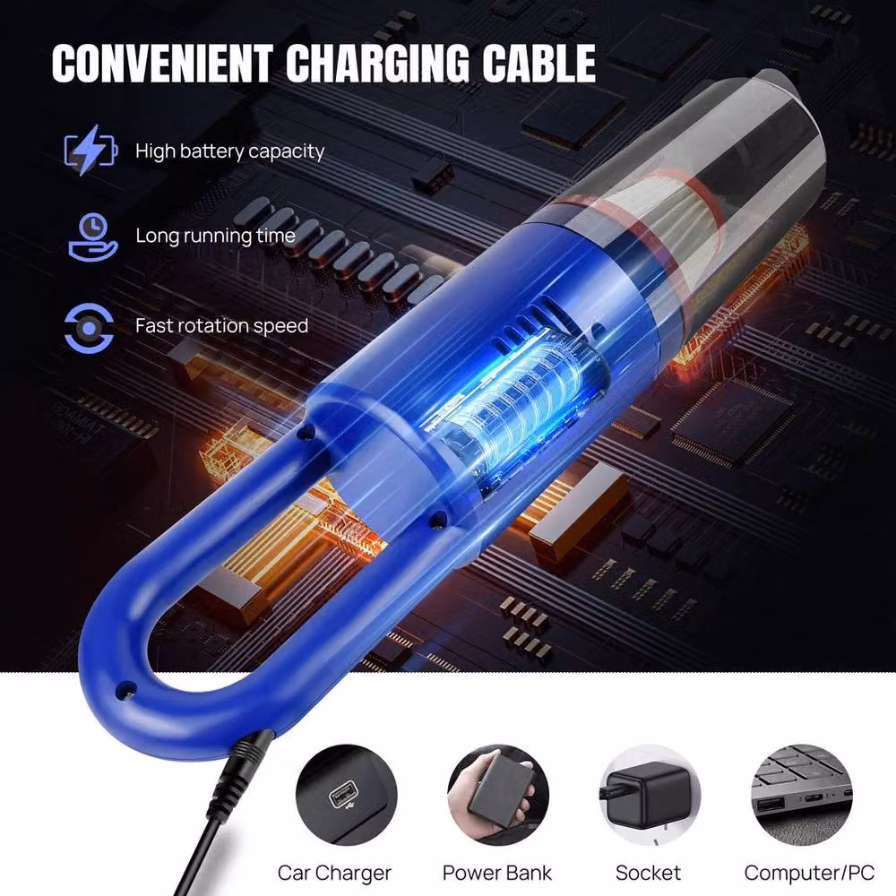EONLION Cordless Handheld Rechargeable Vacuum Cleaner in Blue – 5