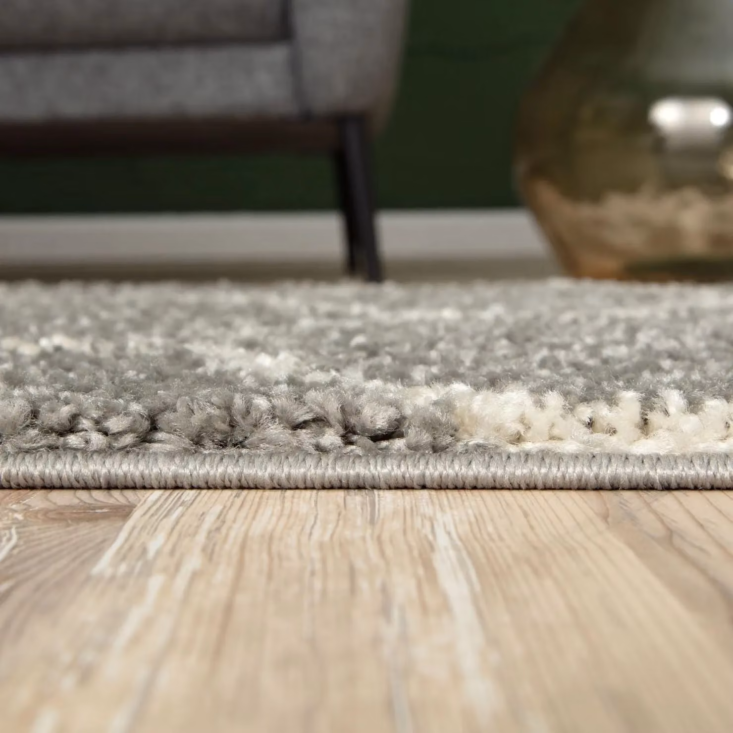 THE RUGS Moroccan Soft High Pile Shaggy Trellis Rug, Grey, W: 60 cm, L: 110 cm – 2