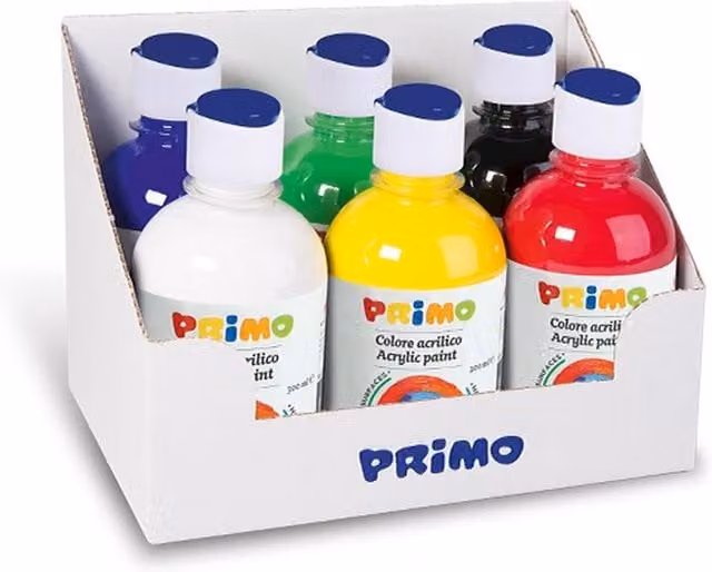 Primo White Acrylic Resin Paint, 6 x 300ml