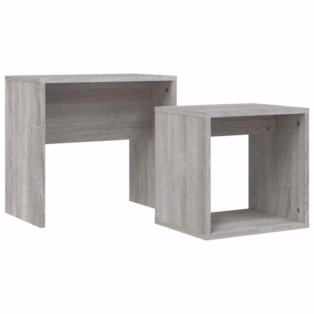 Berkfield Home Nesting Coffee Tables, 2 Piece Set in Grey Sonoma Engineered Wood – 2
