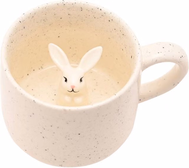 Eggs-traordinary Gift Co Multicolour and White Ceramic Mug with Bunny Inside