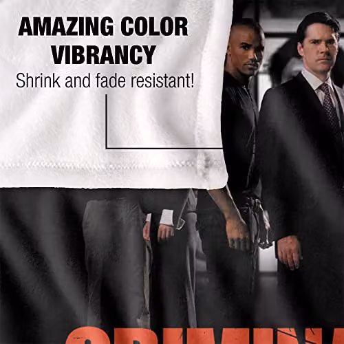 LOGOVISION Criminal Minds The Brain Trust Super Soft Silky Touch Throw Blanket, White, W/D/H: 152 x 127 cm – 3