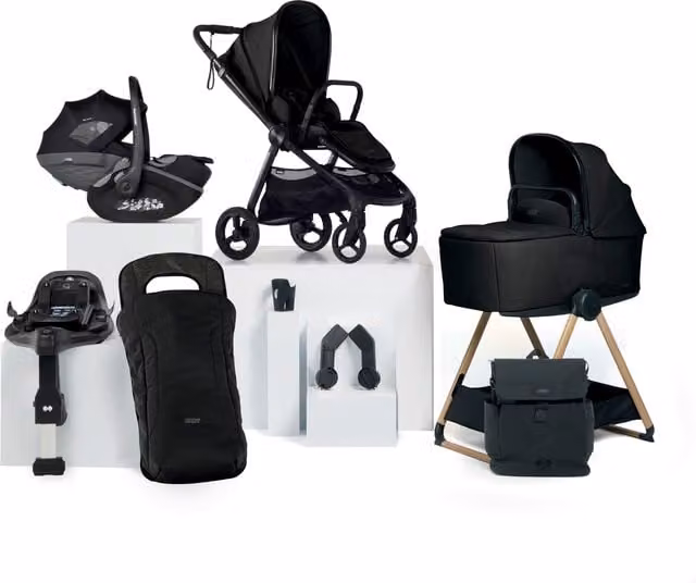 Maxi-Cosi Vardo 4in1 Complete Pushchair Bundle with Pebble Slide Pro Car Seat, Isofix Base and Carrycot in Black