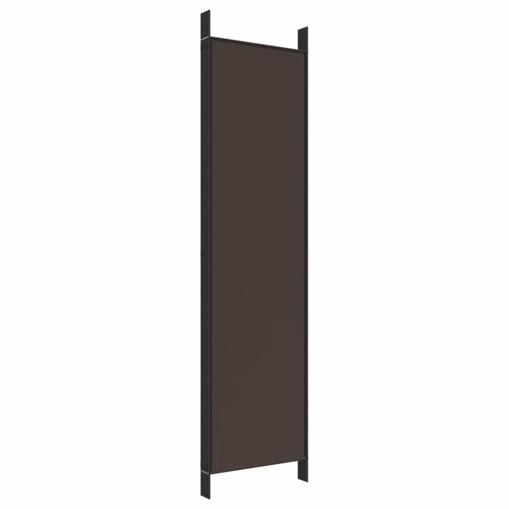 Berkfield Home 5-Panel Fabric and Metal Room Divider, Brown, W: 250 cm, H: 200 cm – 4