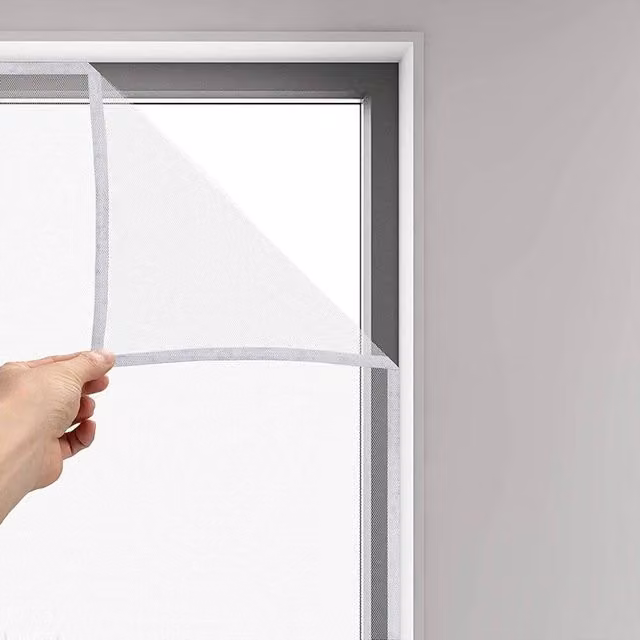 NESTLUNE White Mesh Net Window Screen for Flies and Mosquitoes, Width: 100 cm to 150 cm