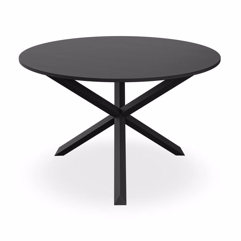 More4Homes Malvern Round Dining Table and Set of 4 Anika Grey Velvet Chairs with Black Table Top and Solid Oak Legs – 2