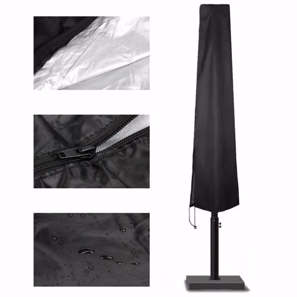 EONLION Black Polyester Garden Parasol Cover, Diameter: 100 cm, Height: 190 cm – 3