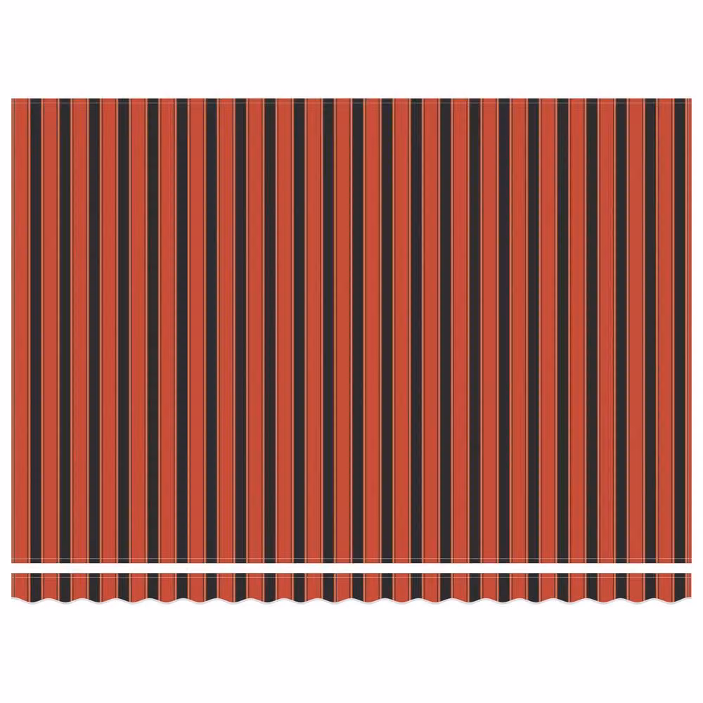 Berkfield Home Manual Retractable Wall-Mounted Folding Arm Awning with LED, Orange and Brown Striped, W: 450 cm, D: 350 cm – 3