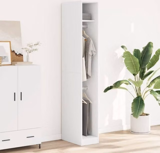 Berkfield Home White Wardrobe W/D/H: 30 x 50 x 200 cm