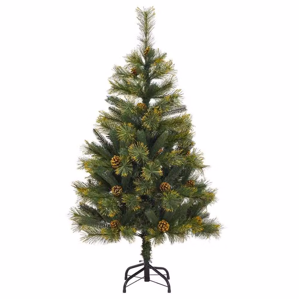Berkfield Home Artificial Hinged Christmas Tree with Cones, Green, Height: 150 cm – 3