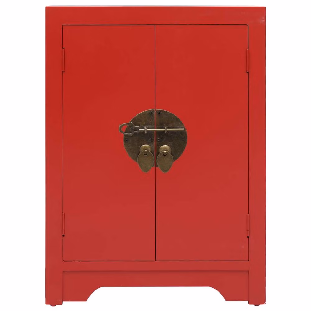 Berkfield Home Red Decorative Paulownia Wood Bedside Cabinet W/D/H: 38 x 28 x 52 cm – 2