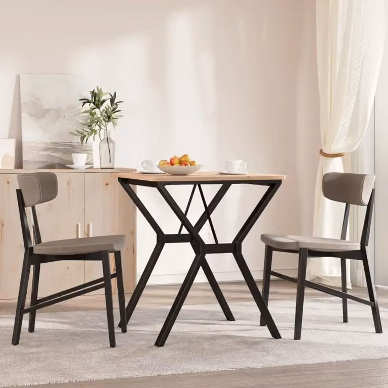 Berkfield Home Y-Frame Dining Table Legs in Black Cast Iron, W/D/H: 60 x 60 x 73 cm