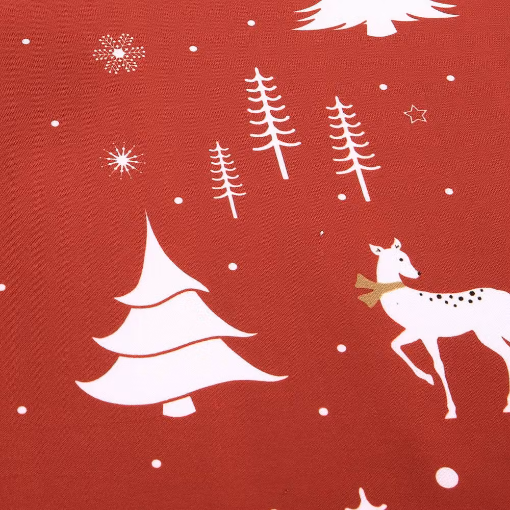 London Boutique Red Christmas Tablecloth, Waterproof and Washable Rectangular Table Cover, W: 137.16 cm, D: 274.32 cm – 5
