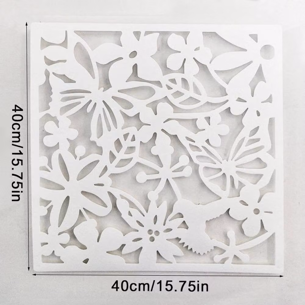 EONLION White Floral PVC Hanging Room Divider Screen with Matt Finish, Width: 50 cm – 2