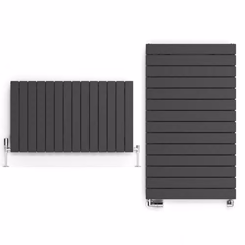 Terma Steel Wall Mounted Double Panel Radiator in Anthracite Grey, W: 103.2 cm, H: 60.0 cm