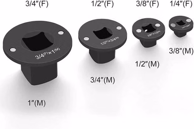 SPETLEK 4-Piece Low Profile Impact Socket Adapter Set in Black – 1