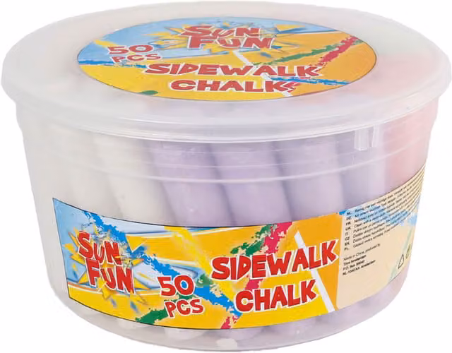 UMKY LIMITED White Sidewalk Chalk for Children, 50 Pieces