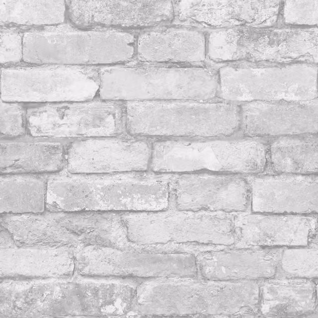 Windsor White Geometric Rustic Brick Wallpaper Roll