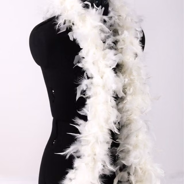 Trimits Marabou Feather Boa in Beige, Yellow and White