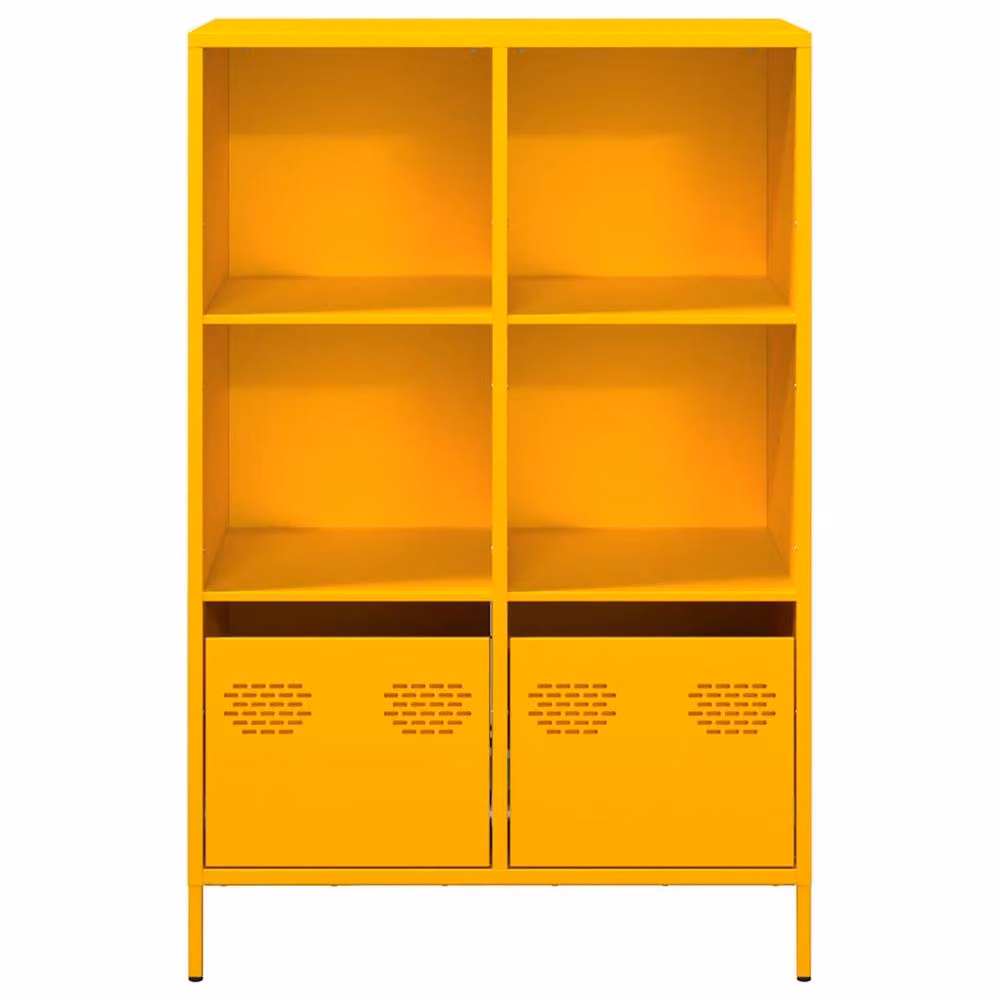 Berkfield Home Mustard Yellow Steel Highboard W/D/H: 68 x 39 x 103.5 cm – 3