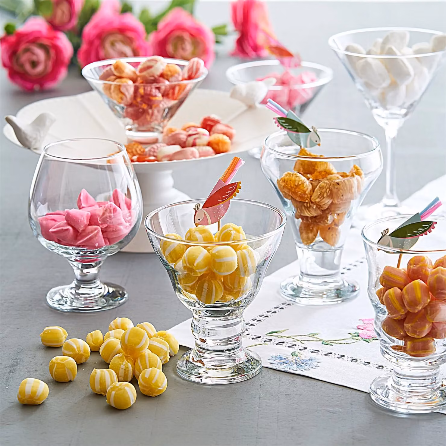LAV Frosty Glass Ice Cream Bowls, Transparent, Pack of 12 – 3