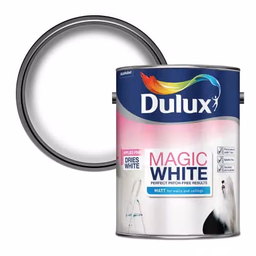 Dulux Magic White Matt Paint for Walls and Ceilings, White, 5 l