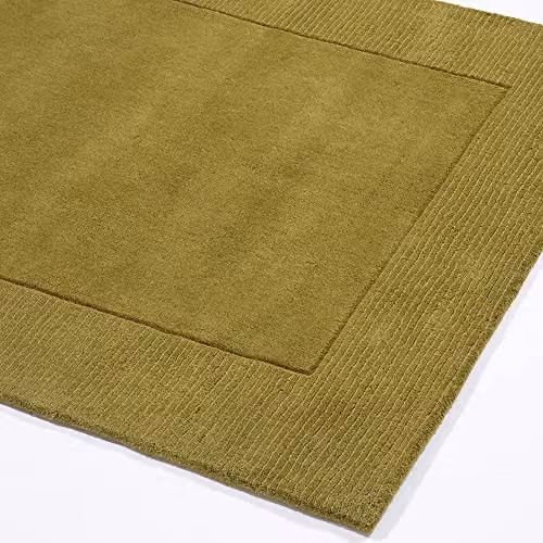 Mayfair Hand-Knotted Natural Wool Living Room Rug in Green, W: 60 cm, L: 230 cm – 3