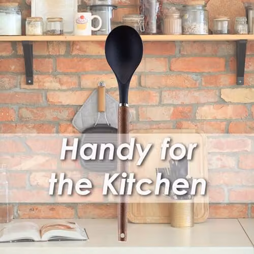 VFM e-Store Acacia Wood Cooking Spoon, Heat Resistant and Non-Scratch, Black, Length: 32 cm – 4