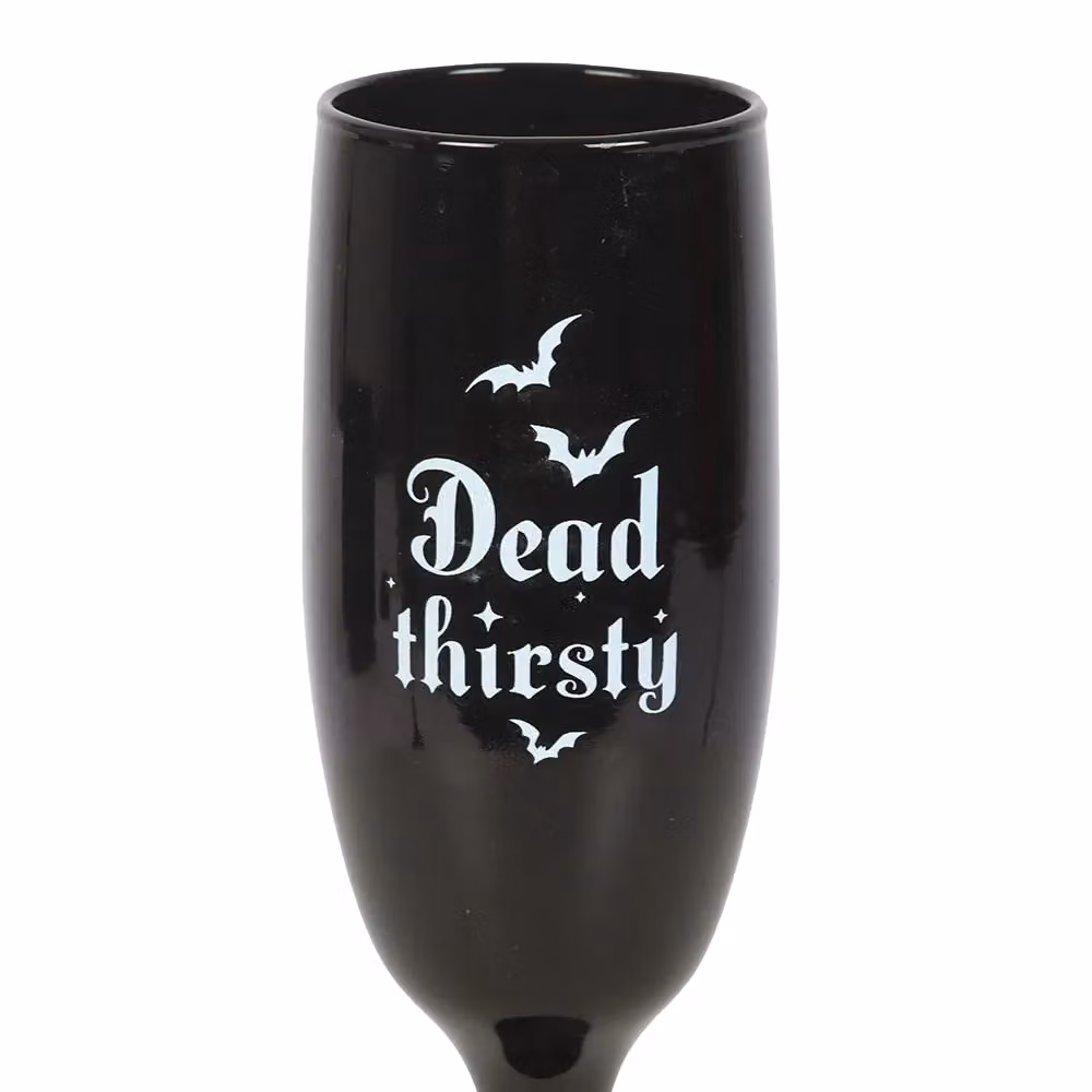 Something Different Dead Thirsty Black Champagne Flutes, Pack of 2, 300ml – 2