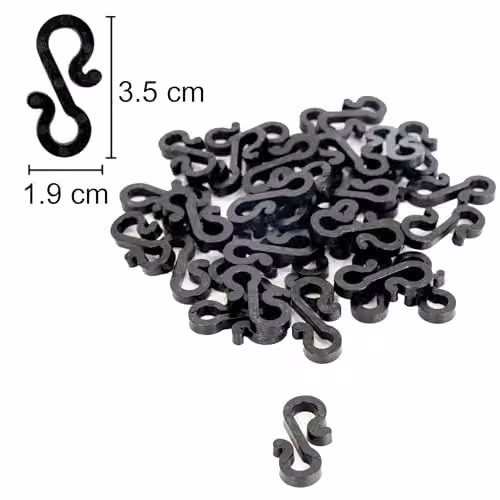SHATCHI 36-Piece Black S-Shape Mini Gutter Hooks, Reusable Plastic Christmas Light Hangers for Outdoor Seasonal Fairy Lights – 2