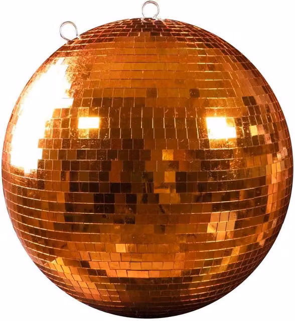 Netagon Rose Gold Mirror Disco Ball Bauble, Diameter: 50 cm
