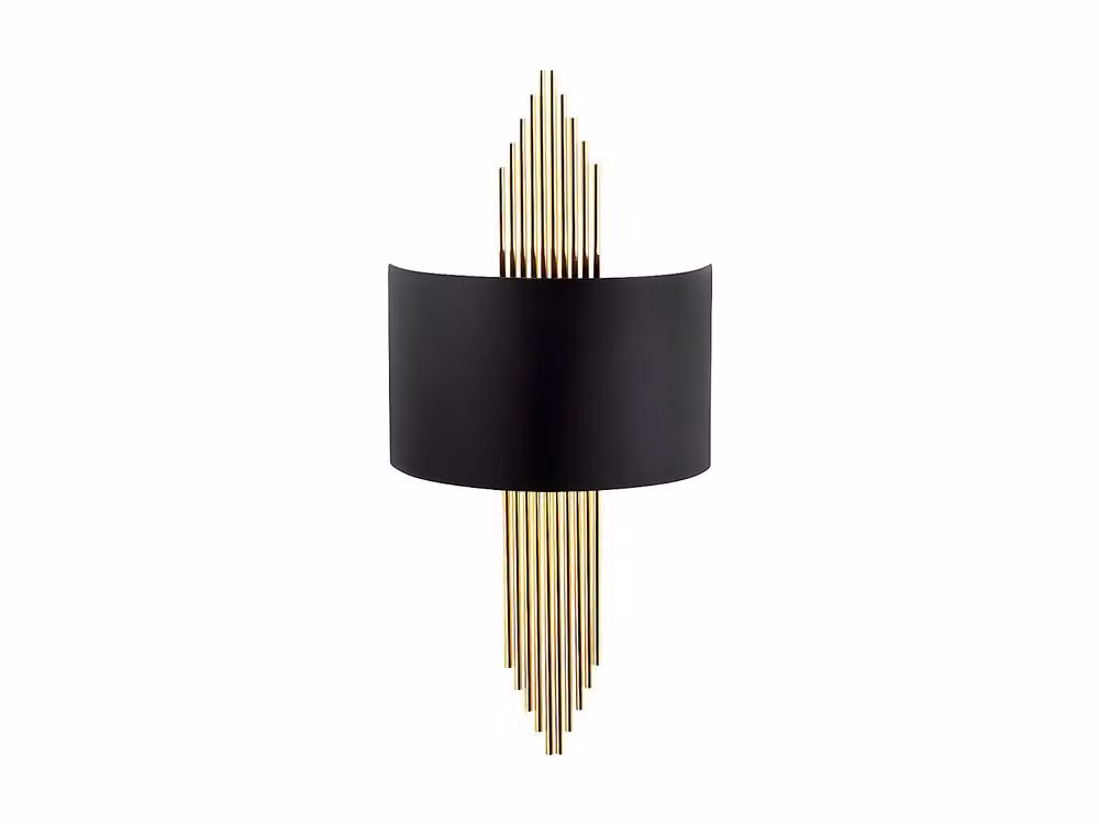 SANGARIUS Vente-unique Art Deco Metal Wall Light in Black and Gold, W/D/H: 22 x 10 x 75 cm – 2