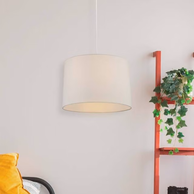 Lighting Collection Ivory Tapered Linen Ceiling Shade in Beige, Diameter: 40 cm – 1