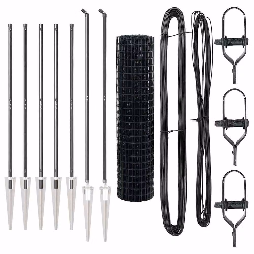 Berkfield Home Versatile Euro Fence with 7 Spike Posts, Grey Galvanised Steel, W: 10 m, H: 1.4 m – 4
