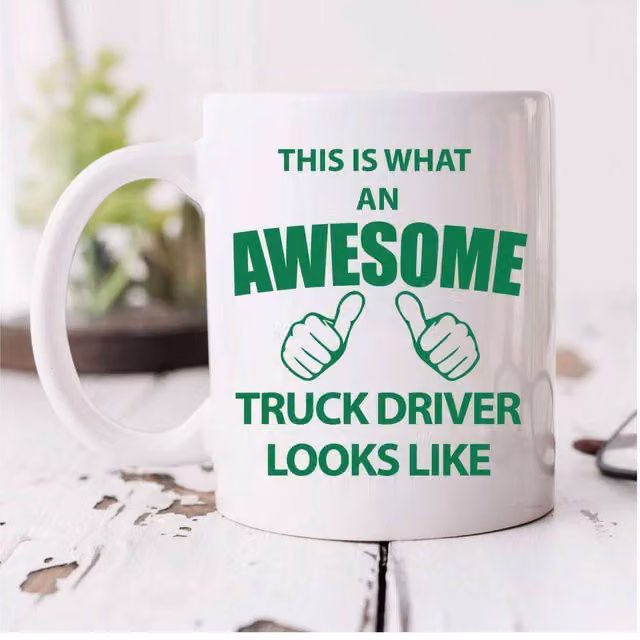 60 Second Makeover This Is What an Awesome Truck Driver Looks Like Ceramic Mug in White – 1
