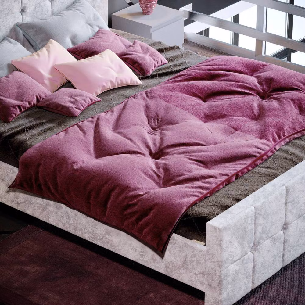 HD Designs Valentina King Size Bed Frame in Silver Velvet Fabric with Storage W/D/H: 180 x 200 cm – 3