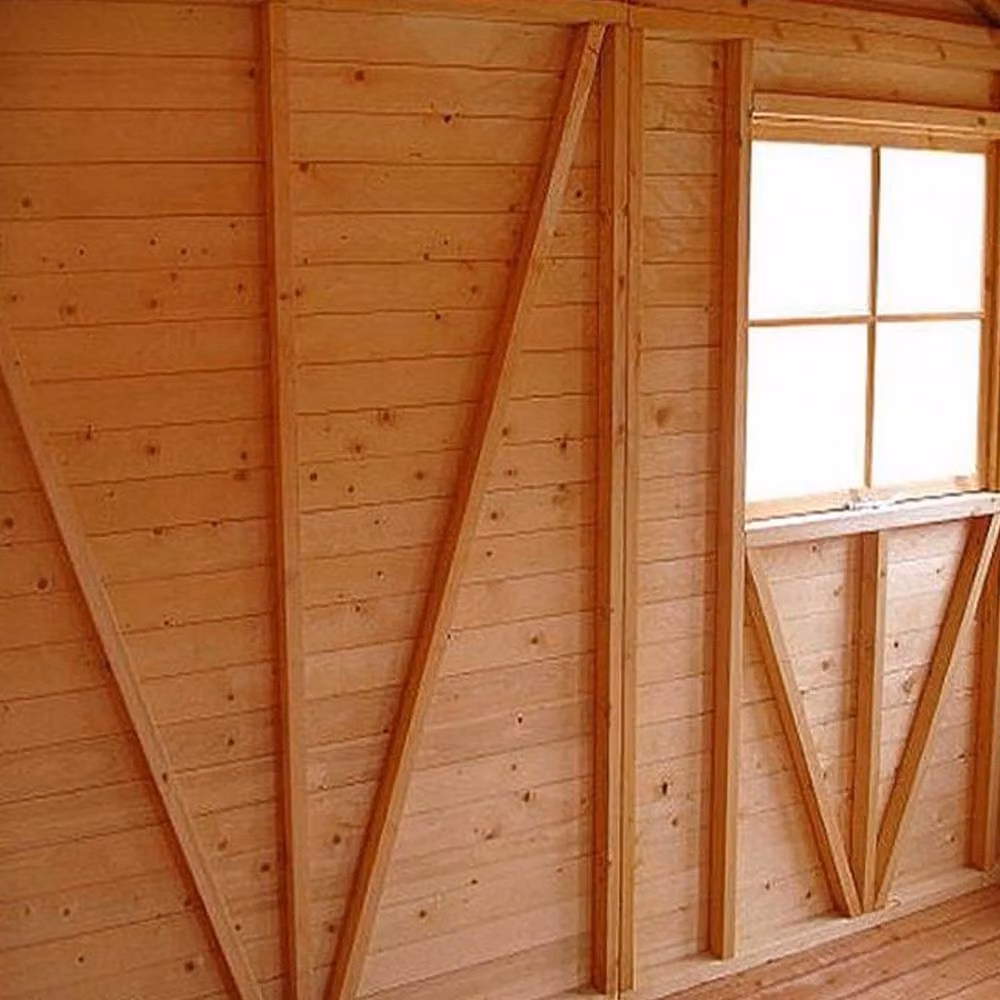 Shires Mammoth Loglap Shiplap Double Door Shed with Two Opening Windows in Brown – 2