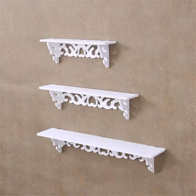 NESTLUNE Set of 3 White Floating Wall Mounted Display Shelves, W: 100 cm x D: 15 cm x H: 15 cm – 1