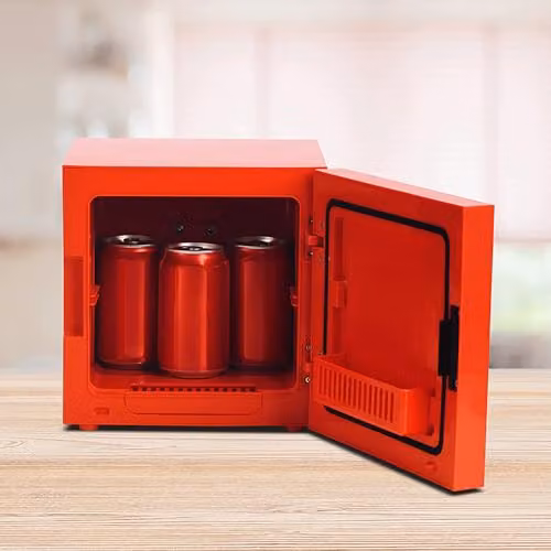 Menkind Minecraft TNT Block Mini Fridge, Red and Multicolour, 6 Can Capacity – 5