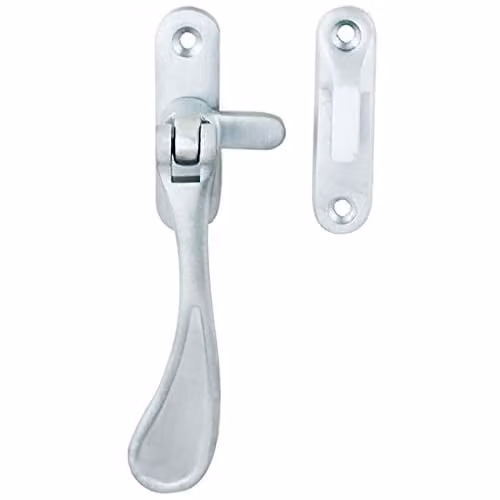 Loops Spoon End Reversible Casement Window Fastener in Satin Chrome, 124mm Length